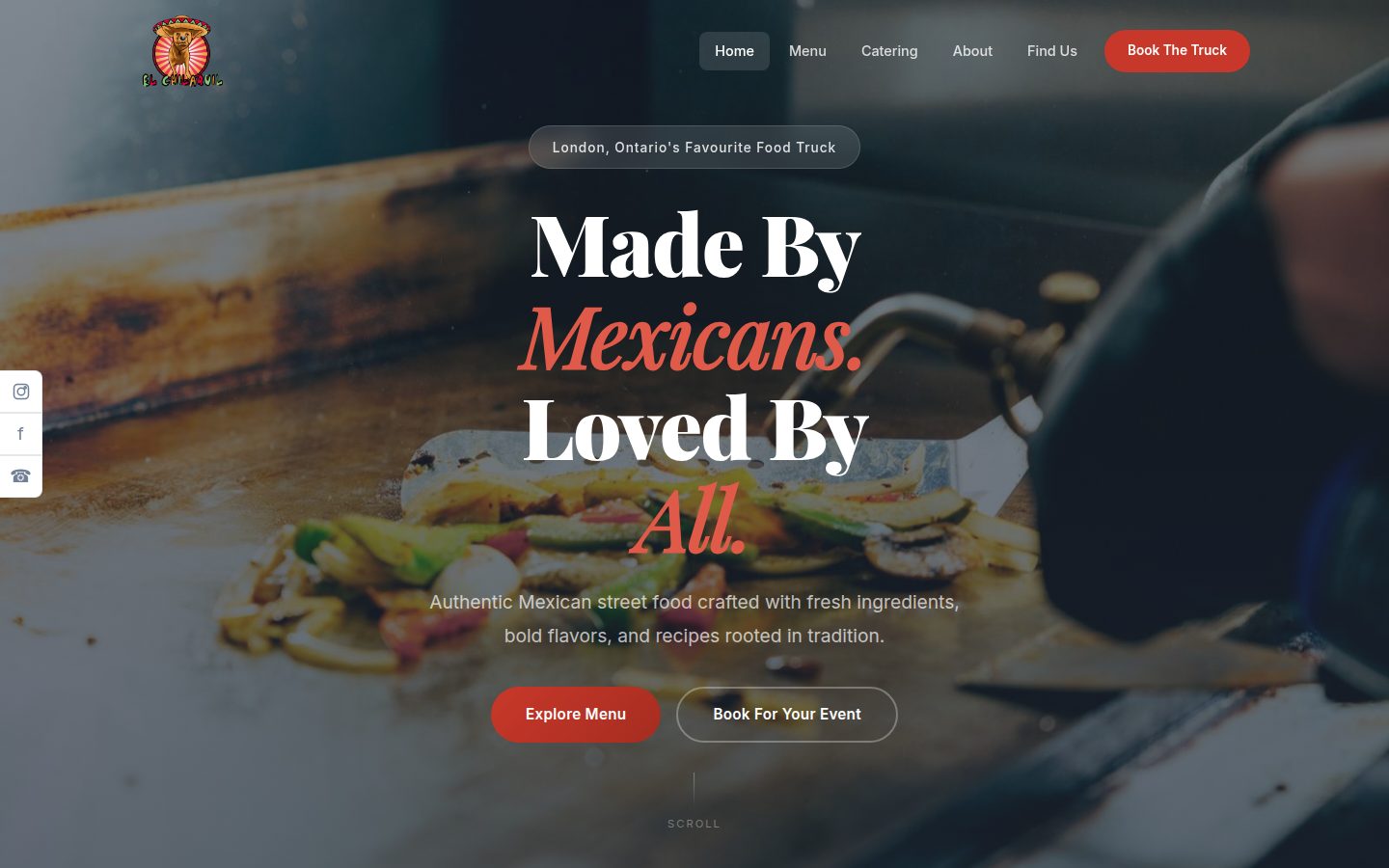 The El Chilaquil website homepage